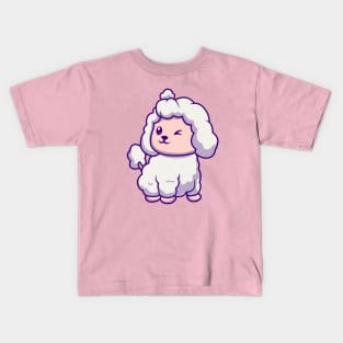 Cute Poodle Dog Cartoon Kids T-Shirt